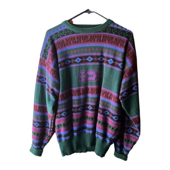 Sweaters - Meister Sweater L Vintage Meister Sweater Retro 1980 Bright Colors Crew Neck
